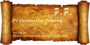 Prikosovits Pamina névjegykártya